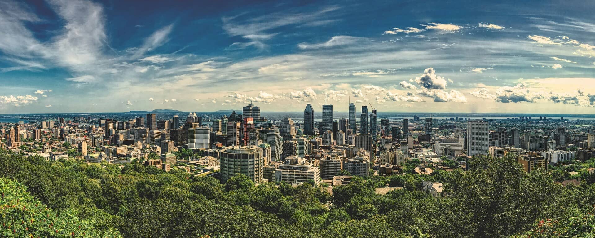 Beautiful Montreal cityscape with modern buildings